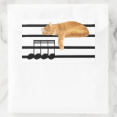 Musical tabby kitty cat rechthoekige sticker (Tas)