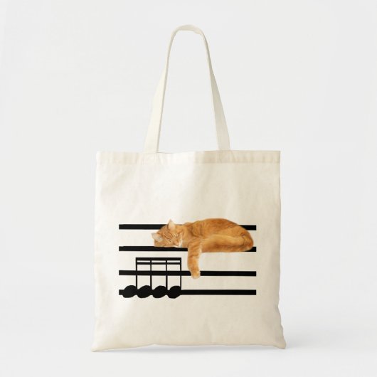 Musical tabby kitty cat tote bag (Voorkant)