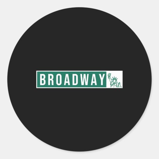 Musical Theater Broadway Straatbord Ronde Sticker (Voorkant)