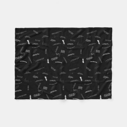 Musical Theater Inspirational Quotes Black & White Fleece Deken (Voorkant (Horizontaal))