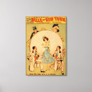 Musical Theater Poster Belle of New York Canvas Afdruk