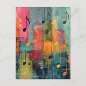 Musical Theme Abstract Art Briefkaart (Voorkant)
