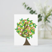 Musical Treble Cherry Notes Tree Whimsical Natuur Briefkaart (Staand voorkant)