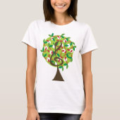 Musical Treble Cherry Notes Tree Whimsical Natuur T-shirt (Voorkant)