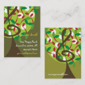 Musical Treble Cherry Notes Tree Whimsical Natuur Visitekaartje (Voorkant / Achterkant)