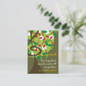 Musical Treble Cherry Notes Tree Whimsical Natuur Visitekaartje (Staand voorkant)