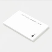 Musical Treble Clef Black White, gepersonaliseerd Post-it® Notes (Schuin)