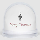 Musical Treble Clef Festive Merry Christmas  Sneeuwbol (Voorkant)