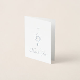 Musical Treble Clef Hartelijk dank Folie Kaart