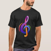 Musical Treble Clef Music Notes G Clef T-shirt (Voorkant)