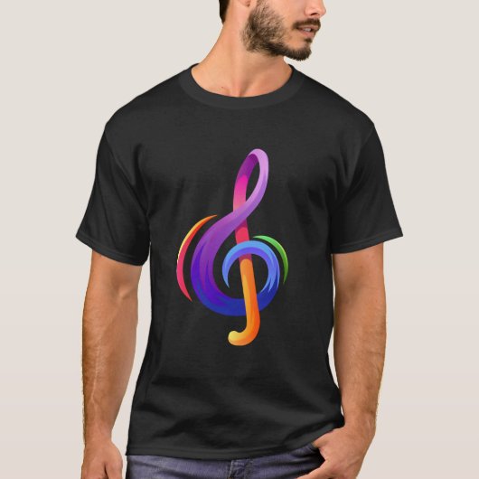 Musical Treble Clef Music Notes G Clef T-shirt (Voorkant)