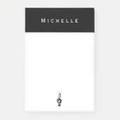 Musical Treble Clef Music Symbol Black White Post-it® Notes (Voorkant)
