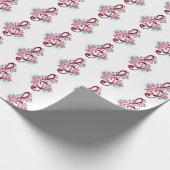 Musical treble clef notes with Sakura flowers Cadeaupapier (Hoek)