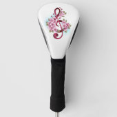 Musical treble clef notes with Sakura flowers Golfheadcover (Voorkant)