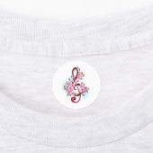 Musical treble clef notes with Sakura flowers Labels (Aangebracht)