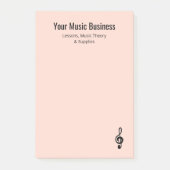 Musical Treble Clef Pink Professionele Muzikant Post-it® Notes (Voorkant)