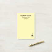 Musical Treble Clef Professioneel Muzikant Geel Post-it® Notes (Op bureau)
