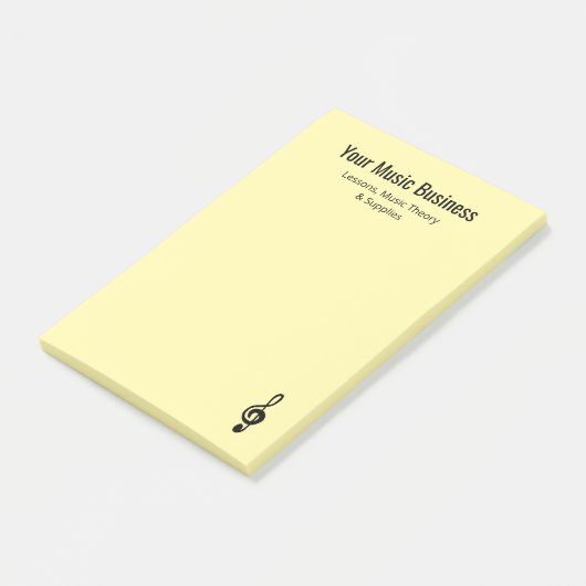 Musical Treble Clef Professioneel Muzikant Geel Post-it® Notes (Schuin)