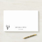Musical Treble Clef Symbols Cute Black White Post-it® Notes (Op bureau)