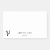 Musical Treble Clef Symbols Cute Black White Post-it® Notes (Voorkant)