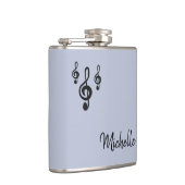 Musical Treble Clef Typography Trendy Paars Heupfles (Rechts)