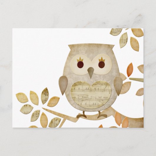 Musical Tree Owl Briefkaart (Voorkant)