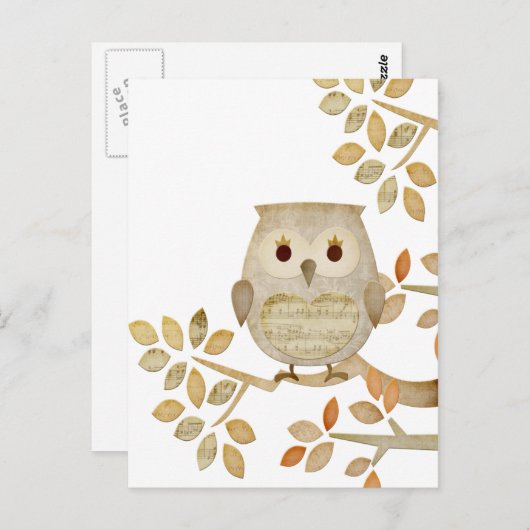 Musical Tree Owl Briefkaart (Voorkant / Achterkant)