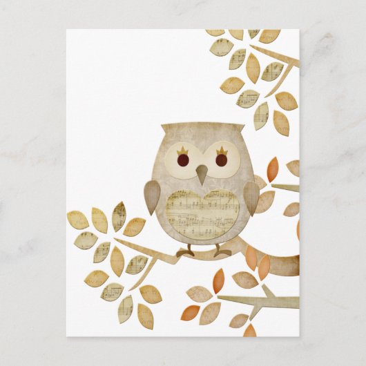 Musical Tree Owl Briefkaart (Voorkant)