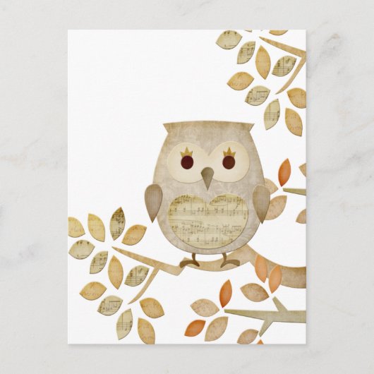 Musical Tree Owl Briefkaart (Voorkant)