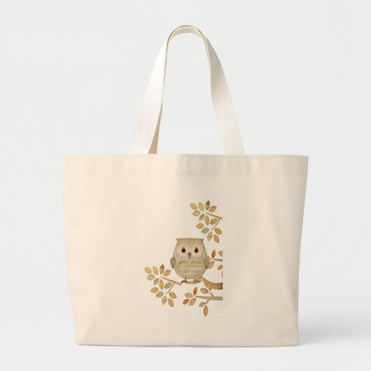 Musical Tree Owl Grote Tote Bag (Voorkant)