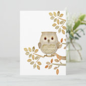 Musical Tree Owl Invitation Kaart (Staand voorkant)