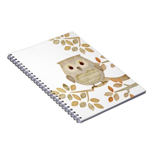 Musical Tree Owl Notebook Notitieboek (Rechterzijde)
