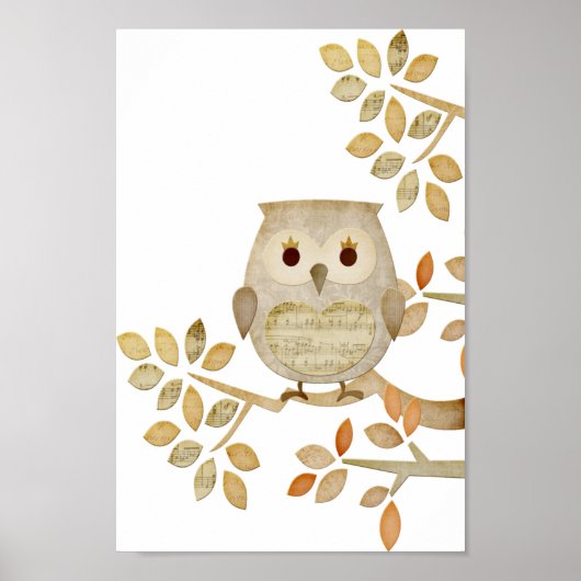 Musical Tree Owl Poster (Voorkant)