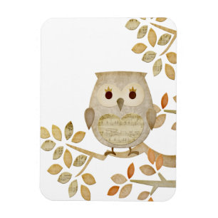 Musical Tree Owl Premium Flexi Magnet Magneet