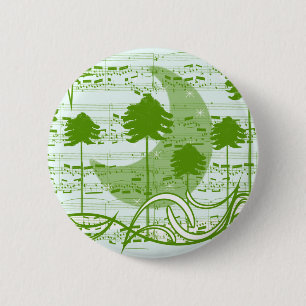 Musical Trees Blue Ronde Button 5,7 Cm