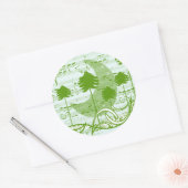 Musical Trees Blue Ronde Sticker (Envelop)