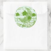 Musical Trees Blue Ronde Sticker (Tas)