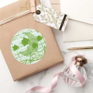 Musical Trees Blue Ronde Sticker