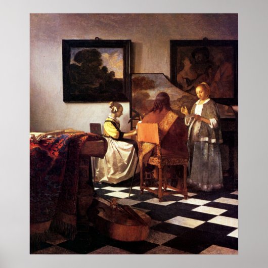 Musical Trio van Johannes Vermeer Poster (Voorkant)