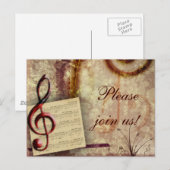 Musical Uitnodiging Briefkaart (Voorkant / Achterkant)