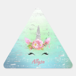 Musical Unicorn Horn en Floral Eyelashes Sticker