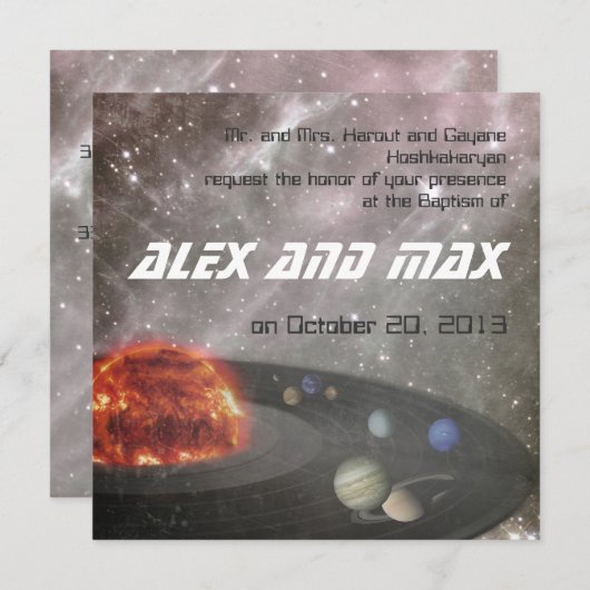 Musical Universe - Baptism Invitation Kaart (Voorkant / Achterkant)