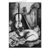 MUSICAL VADERDAG CAT EN OWL Black White (Voorkant)