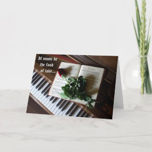 Musical Valentine-Piano Keys and Rose Feestdagen Kaart