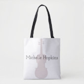 Musical Violin Classical Music Personalized Tote Bag (Voorkant)