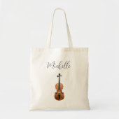 Musical Violin Classical Music Personalized Tote Bag (Voorkant)