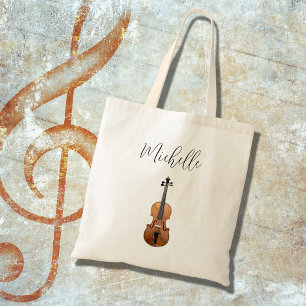 Musical Violin Classical Music Personalized Tote Bag