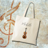Musical Violin Classical Music Personalized Tote Bag