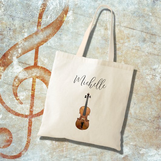 Musical Violin Classical Music Personalized Tote Bag