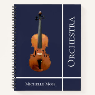 Musical Violin Custom Blue Notitieboek